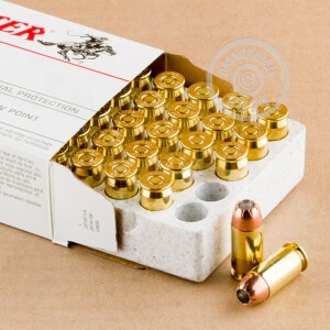 Photo detailing the 45 ACP WINCHESTER 230 GRAIN JACKETED HOLLOW-POINT (500 ROUNDS) for sale at AmmoMan.com.