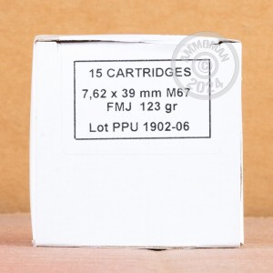 Image of bulk 7.62 x 39 rifle ammunition at AmmoMan.com that's perfect for training at the range.