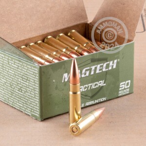A photo of a box of Magtech ammo in 300 AAC Blackout.