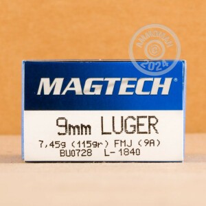 Cheap 9mm Ammo 115gr FMJ Magtech 50 Round Box
