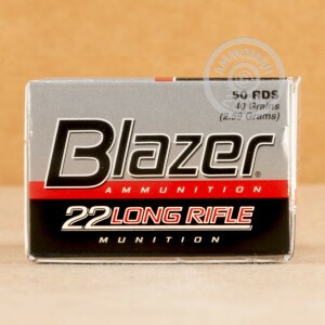 Photograph of .22 Long Rifle ammo with Lead Round Nose (LRN) ideal for training at the range.