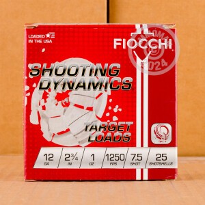Image of the 12 GAUGE FIOCCHI SHOOTING DYNAMICS 2-3/4" 1 OZ. #7.5 SHOT (250 ROUNDS) available at AmmoMan.com.