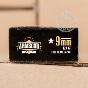 An image of 9mm Luger ammo made by Armscor at AmmoMan.com.