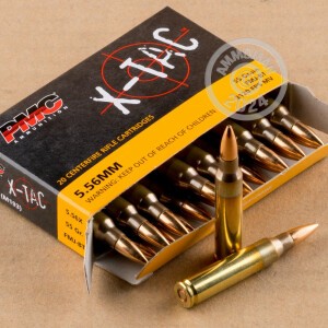 An image of 5.56x45mm ammo made by PMC at AmmoMan.com.