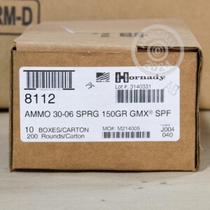 Photograph showing detail of 30-06 SPRINGFIELD HORNADY SUPERFORMANCE 150 GRAIN GMX (20 ROUNDS)