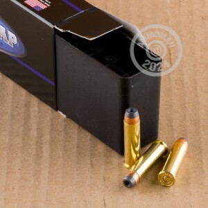 A photograph of 20 rounds of 125 grain 357 Magnum ammo with a JHP bullet for sale.