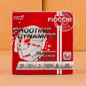 Image of 12 GAUGE FIOCCHI 2-3/4" 1 OZ. #8 SHOT (25 ROUNDS)