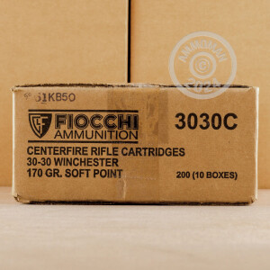 Photo detailing the 30-30 FIOCCHI 170 GRAIN FSP (200 ROUNDS) for sale at AmmoMan.com.