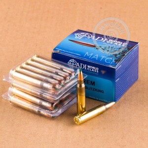Image of Australian Defense Industries 223 Remington rifle ammunition.
