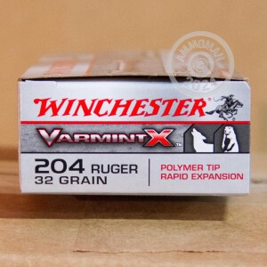 Image of the 204 RUGER WINCHESTER VARMINT-X 32 GRAIN PT (20 ROUNDS) available at AmmoMan.com.
