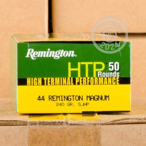 Photograph showing detail of 44 MAG REMINGTON HTP 240 GRAIN SJHP (500 Rounds)