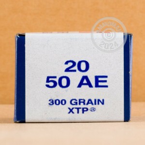 Image of 50 Action Express ammo by Armscor that's ideal for hunting wild pigs, whitetail hunting.