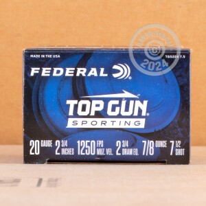 Image of 20 GAUGE FEDERAL TOP GUN SPORTING 2-3/4" 7/8 OZ. #7.5 SHOT (250 ROUNDS)