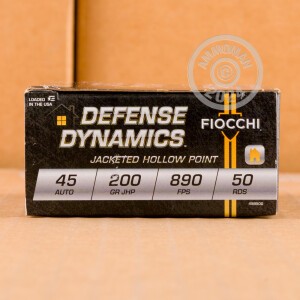 Image of the 45 ACP FIOCCHI 200 GRAIN JHP (500 ROUNDS) available at AmmoMan.com.