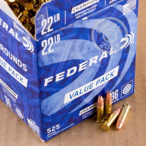 Image of the 22 LR FEDERAL CHAMPION 36 GRAIN CPHP (525 ROUNDS) available at AmmoMan.com.