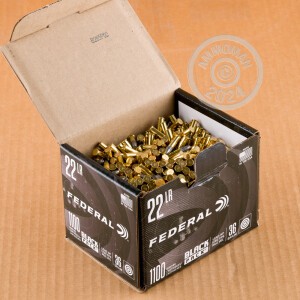 Image of the 22 LR FEDERAL BLACK PACK 36 GRAIN LHP (1100 ROUNDS) available at AmmoMan.com.