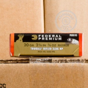Image of the 20 GAUGE FEDERAL PREMIUM 2 3/4" TRUBALL HP RIFLED SLUG (5 ROUNDS) available at AmmoMan.com.