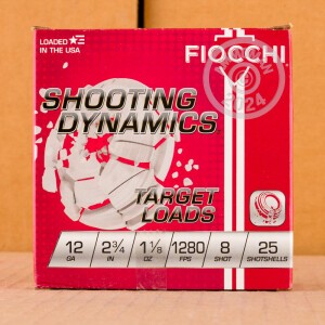 Photograph showing detail of 12 GAUGE FIOCCHI SHOOTING DYNAMICS 2-3/4" 1-1/8 OZ. #8 SHOT (250 ROUNDS)
