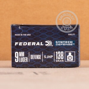 Image of the 9MM FEDERAL SYNTECH DEFENSE 138 GRAIN SHP (20 ROUNDS) available at AmmoMan.com.