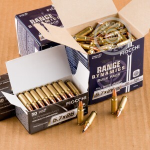 Photo detailing the 5.7x28MM FIOCCHI COMBO PACK 40 GRAIN FMJ & 40 GRAIN THP (400 ROUNDS) for sale at AmmoMan.com.