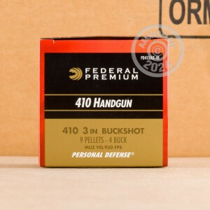 Image of the 410 BORE FEDERAL PERSONAL DEFENSE 3" #4 BUCKSHOT (20 ROUNDS) available at AmmoMan.com.