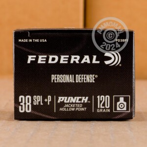 Image of 38 SPECIAL +P FEDERAL PUNCH 120 GRAIN JHP (200 ROUNDS)