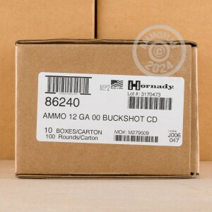 Image of the 12 GAUGE HORNADY CRITICAL DEFENSE 2-3/4" #00 BUCK (10 ROUNDS) available at AmmoMan.com.