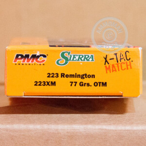 Image of PMC 223 Remington rifle ammunition.