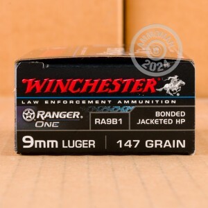 Image of the 9MM WINCHESTER RANGER ONE 147 GRAIN JHP (500 ROUNDS) available at AmmoMan.com.