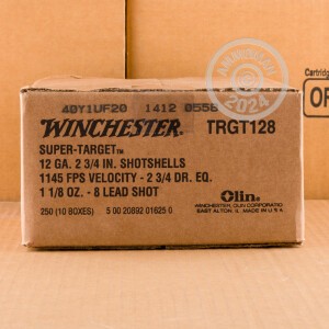 Image of 12 GAUGE WINCHESTER SUPER TARGET 2 3/4" 1 1/8 OUNCE #8 LEAD SHOT TARGET LOAD (250 ROUNDS)