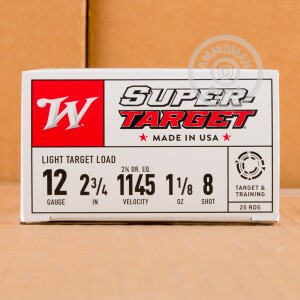 Image of 12 GAUGE WINCHESTER SUPER TARGET 2 3/4" 1 1/8 OUNCE #8 LEAD SHOT TARGET LOAD (250 ROUNDS)
