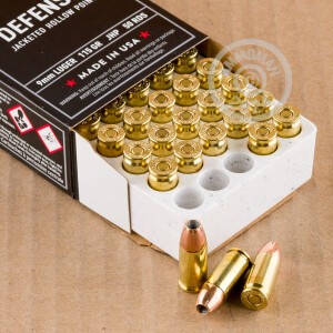 An image of 9mm Luger ammo made by Winchester at AmmoMan.com.