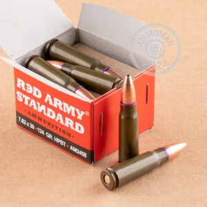 Photo of 7.62 x 39 Hollow-Point Boat Tail (HP-BT) ammo by Red Army Standard for sale.