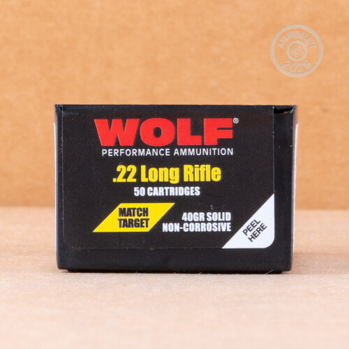 22 LR Ammo - 50 Rounds of 40 Grain Lead Round Nose Wolf Performance ...