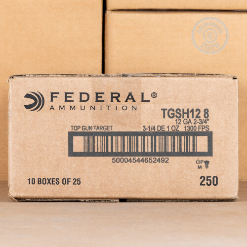 12 Gauge Ammo at AmmoMan.com - Federal Top Gun 2-3/4” 1 oz. #8 Shot ...