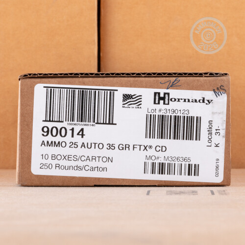 25 ACP Ammo at AmmoMan.com - Hornady Critical Defense 35 Grain FTX
