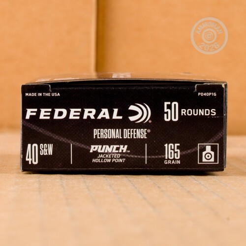 40 S&W Ammo at AmmoMan.com - Federal 165 Grain JHP - 50 Rounds