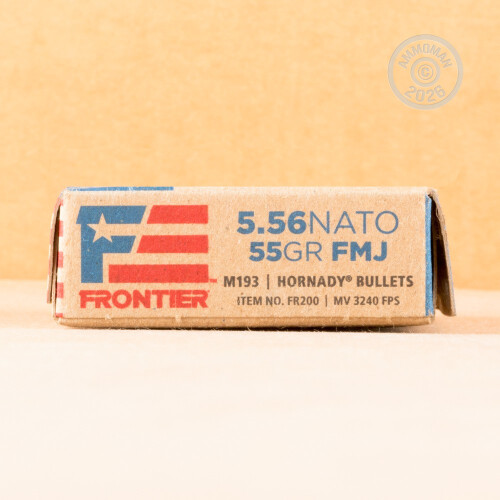 5.56x45mm Ammo at AmmoMan.com - Hornady Frontier 55 Grain FMJ M193