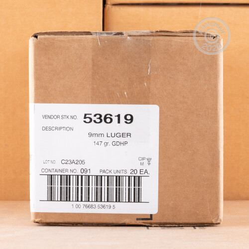 9mm Ammo - 1000 Rounds of 147 Grain JHP Speer Gold Dot 53619 with