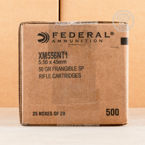 500 Rounds of Federal American Eagle 50 Grain SP Frangible 5.56x45