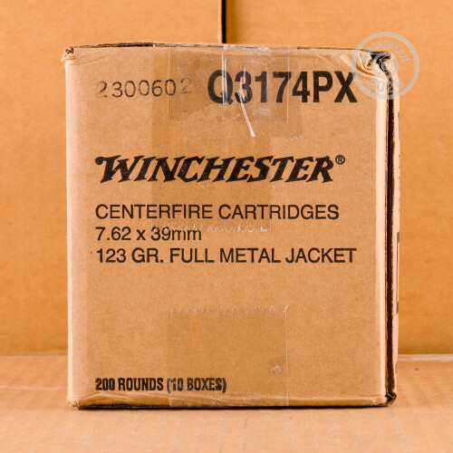 7.62x39 Ammo - 200 Rounds of 123 Grain FMJ Winchester with Free