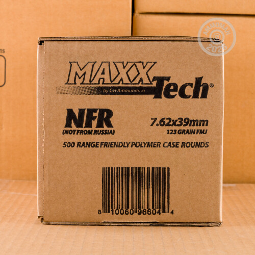 カートラベル7.62×39 500 Rounds of MAXX Tech NFR 123 Grain FMJ 7.62x39 Ammo with Free