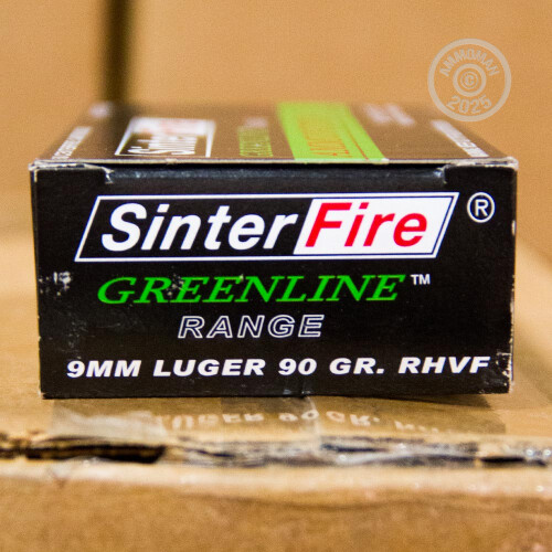 9mm Luger Ammo - 50 Rounds of SinterFire Greenline 90 Grain FR at ...