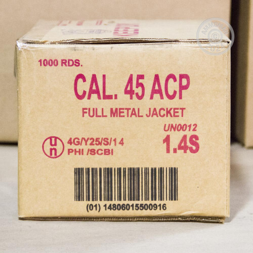 45 ACP Ammo - 1000 Rounds of 230 Grain FMJ Armscor with Free Shipping ...