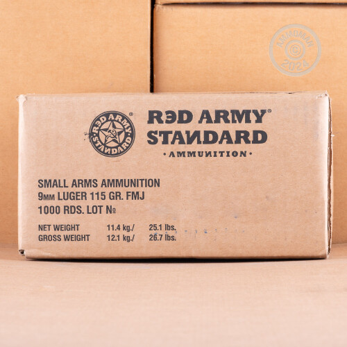 9mm Ammo At Red Army Standard 115 Grain Fmj 1000 Rounds 5339