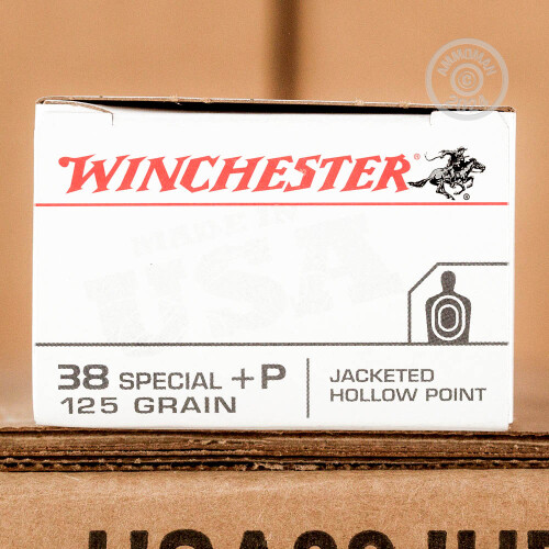 38 Special +P Ammo at AmmoMan.com - Winchester 125 Grain SJHP - 500 Rounds