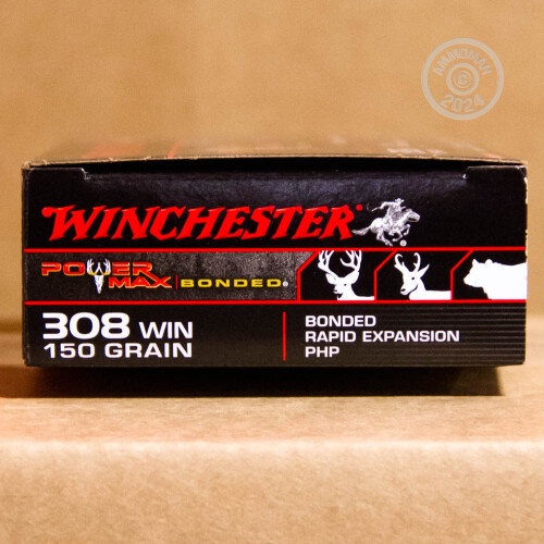 20 Rounds of 308 150 Grain Winchester Powermax Bonded HP Ammo at