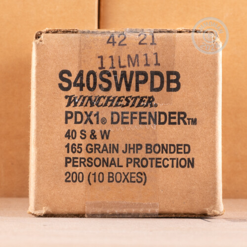 40 S&W Ammo - 20 Rounds of Winchester PDX1 Defender 165 Grain JHP at ...