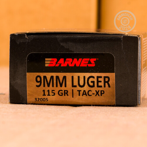 20 Rounds of 9mm 115 Grain Barnes VORTX XPB Ammo at