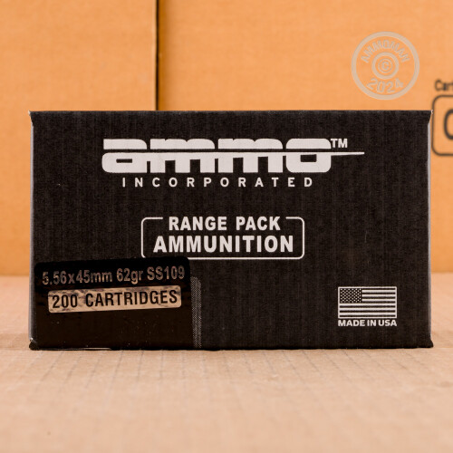 5.56x45 Ammo at Ammo Inc. 62 Grain FMJ SS109 200 Rounds